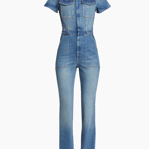 Good American's Fit For Success Small jumpsuit is crafted of stretch denim. NWT - Picture 5 of 6